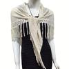 Women's European-Style Tassel Shawl: Summer Sun Protection, Triangle Scarf, Knit Cardigan, Beach Cover-Up