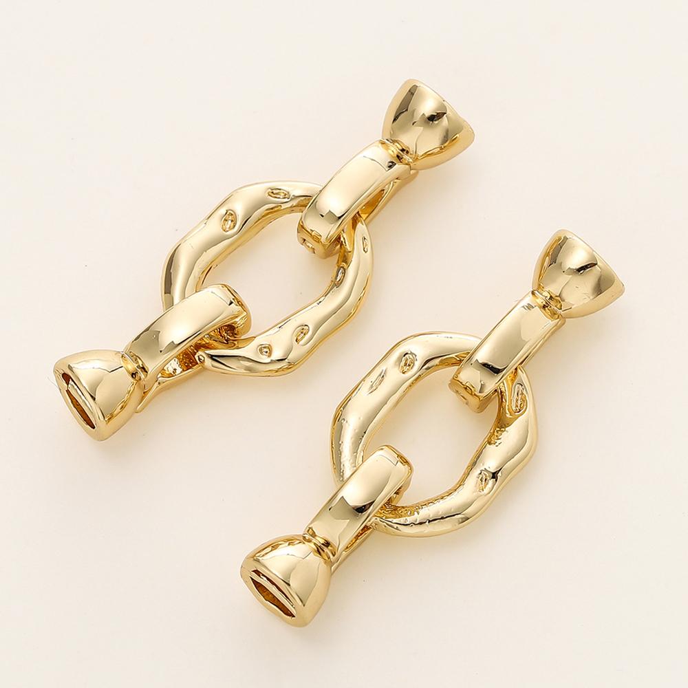 2/4pcs 14/18K Gold Color Plated Heart Bowknot Fasteners Closure Lock Connector Clasps For DIY Needlework Pearls Jewelry Making