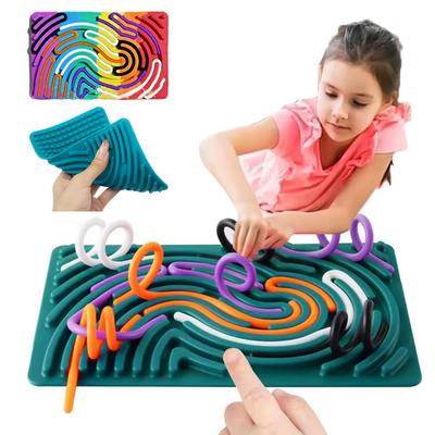 Kinder Sinnesspielbrett Activity Board Busy Board Silikon Beruhigungsspielzeug Baby Montessori Entspannend Angst Stress Farbe Form Spielzeug Geschenk