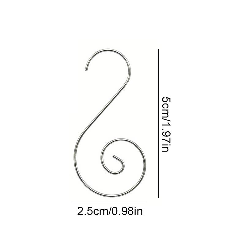 20PCS Tree Ornaments Multipurpose Plastic Heavy Duty Hangers Festive Stockings Ornaments S Hooks Xmas Christmas Shaped 50mm