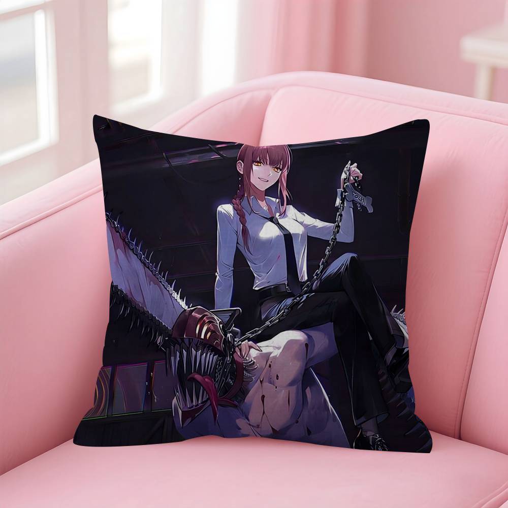 Anime CChainsaw Man The Movie Reze Arc Cushion Cover Inches Farmhouse Decor Home Throw Pillow Covers For Couch Decorations