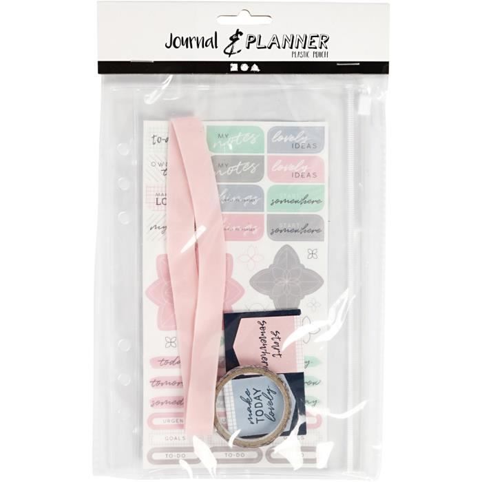 Mallette en plastique avec accessoires - Creotime - A5 - Multicolore - Pour enfants - Mixte