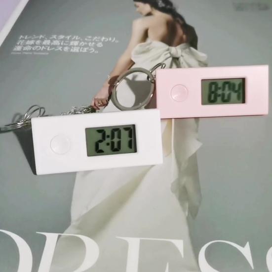 Electronic Clock Shock-proof LCD Display ABS Sturdy Mini Digital Alarm for Office