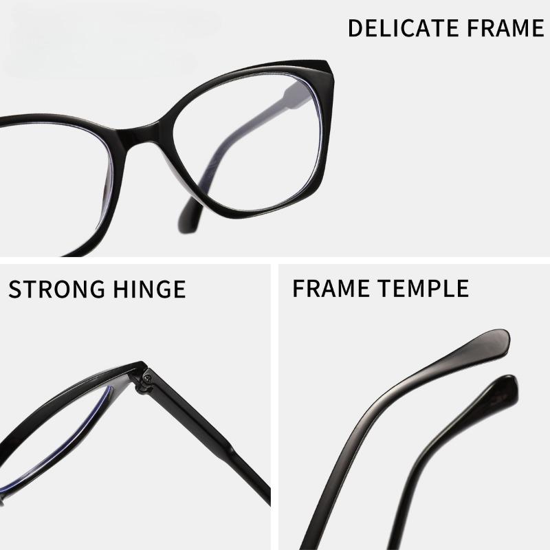 Fashion Cat's Eye Collide Color Anti Blue Light Glasses Men Women Retro PC Frame Outdoor Travel Party Eyeglasses