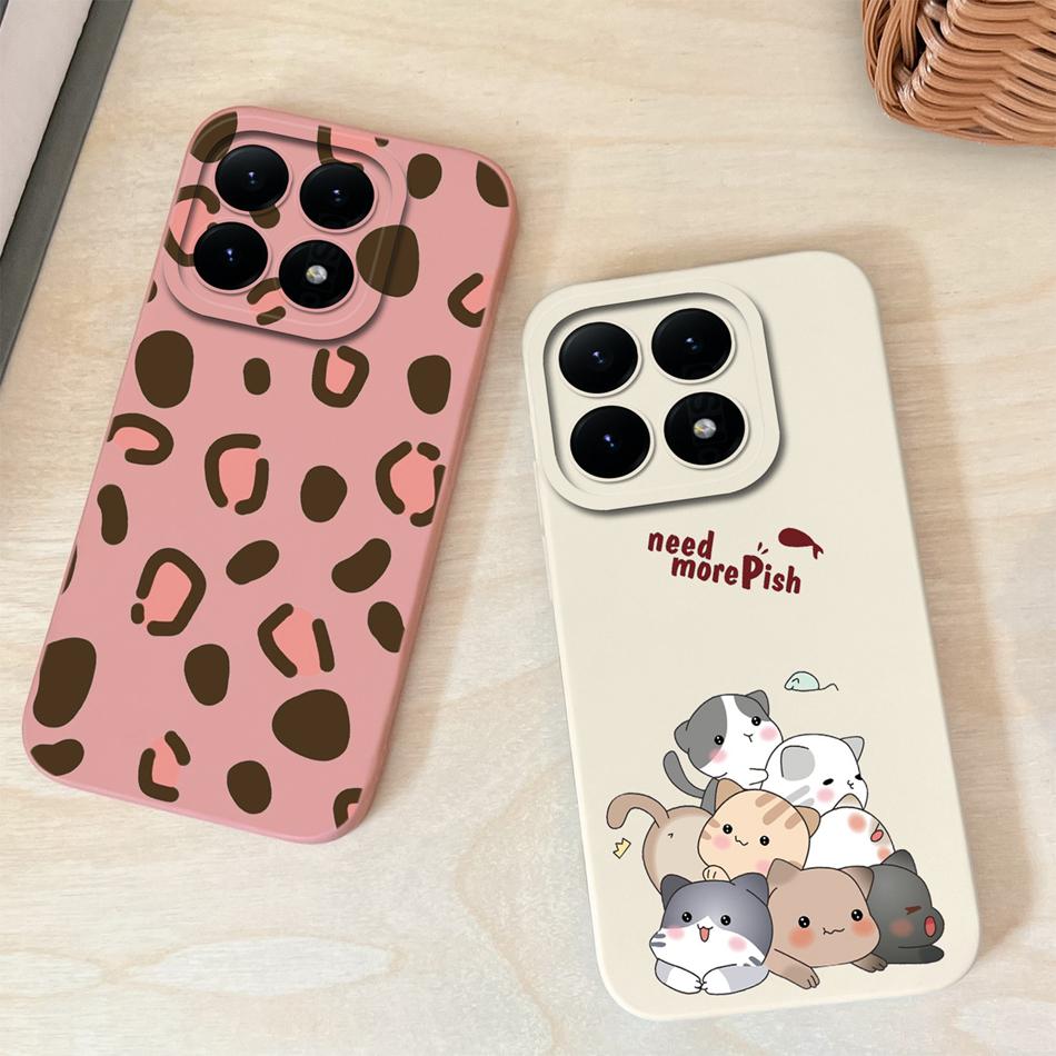 For Xiaomi 15T Pro Case For Xiaomi 17 Pro Max Cartoon Phone Back Cover Full Protection Soft Liquid Silicone Shockproof Bumper