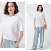 IHUASU Solid Colour T-shirt Short-sleeved Spring and Summer Women's Loose Cotton Half-sleeve O-neck Thin Top Body Shirt