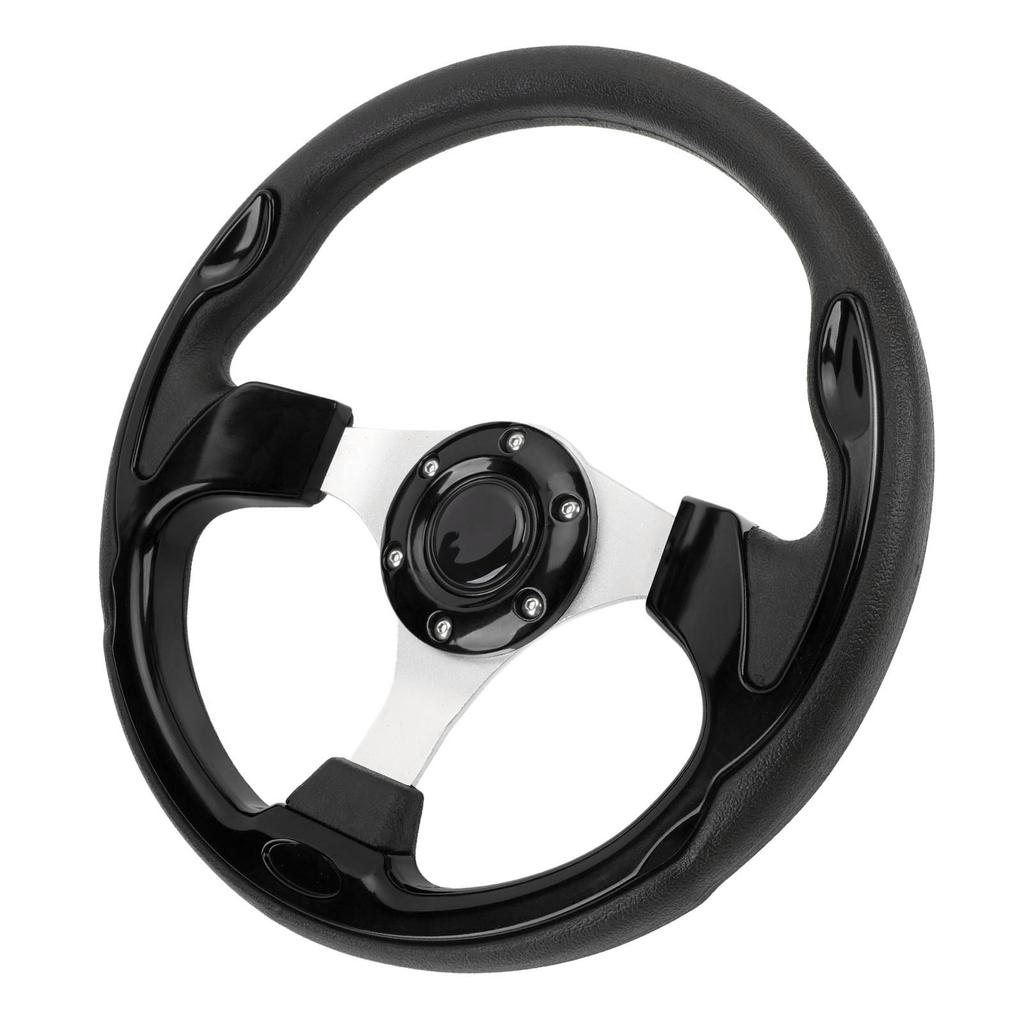 Steering Wheel Universal 13in Racing Style PU Aluminum Comfortable Grip 6 Hole Car Steering Wheel with Horn Button