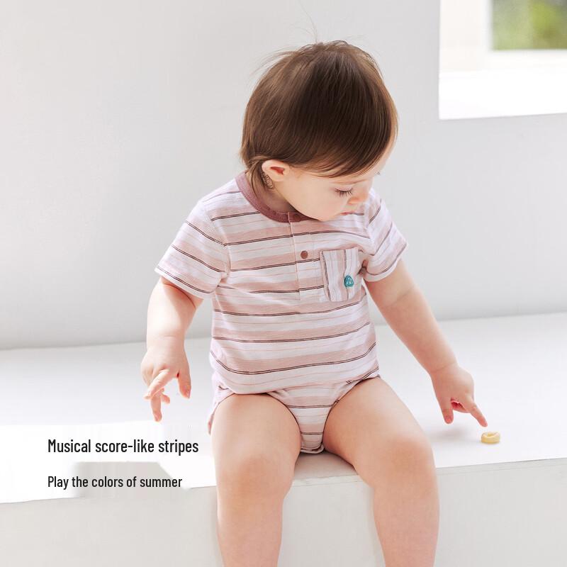 Babylove Unisex Summer Striped Short Sleeve Romper