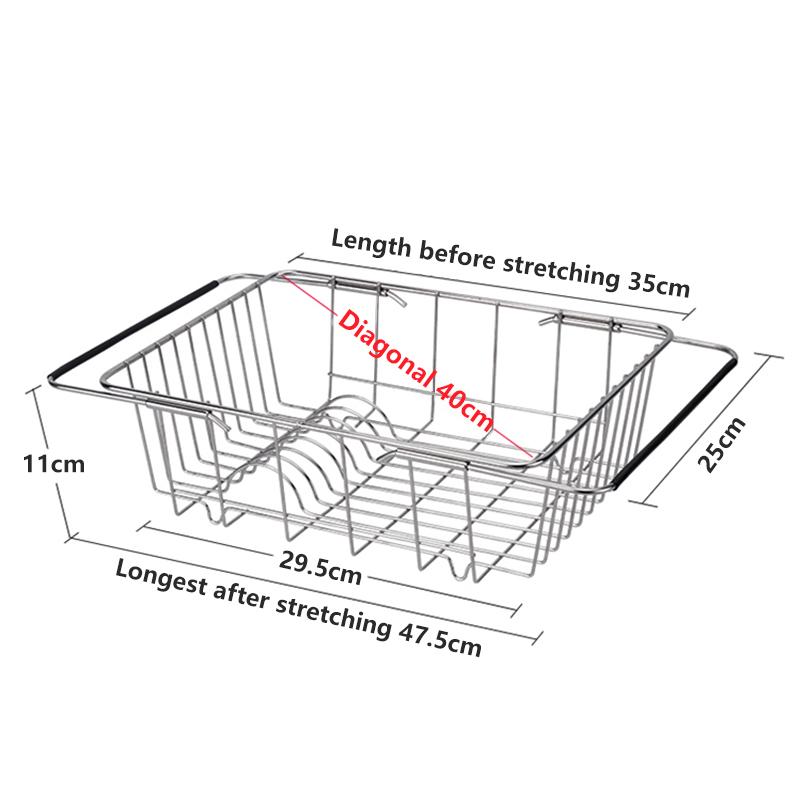 

Регулируемая сушилка для посуды из нержавеющей стали, кухонная сушилка для фруктов, регулируемая и расширяемая