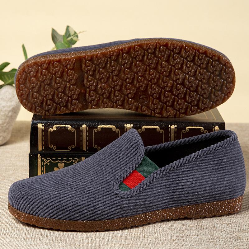 Old Beijing Cloth Shoes Men's Breathable Sweat-absorbing Rubber Soles Work Casual Men's Shoes Handmade Lasagna Vulcanized Shoes