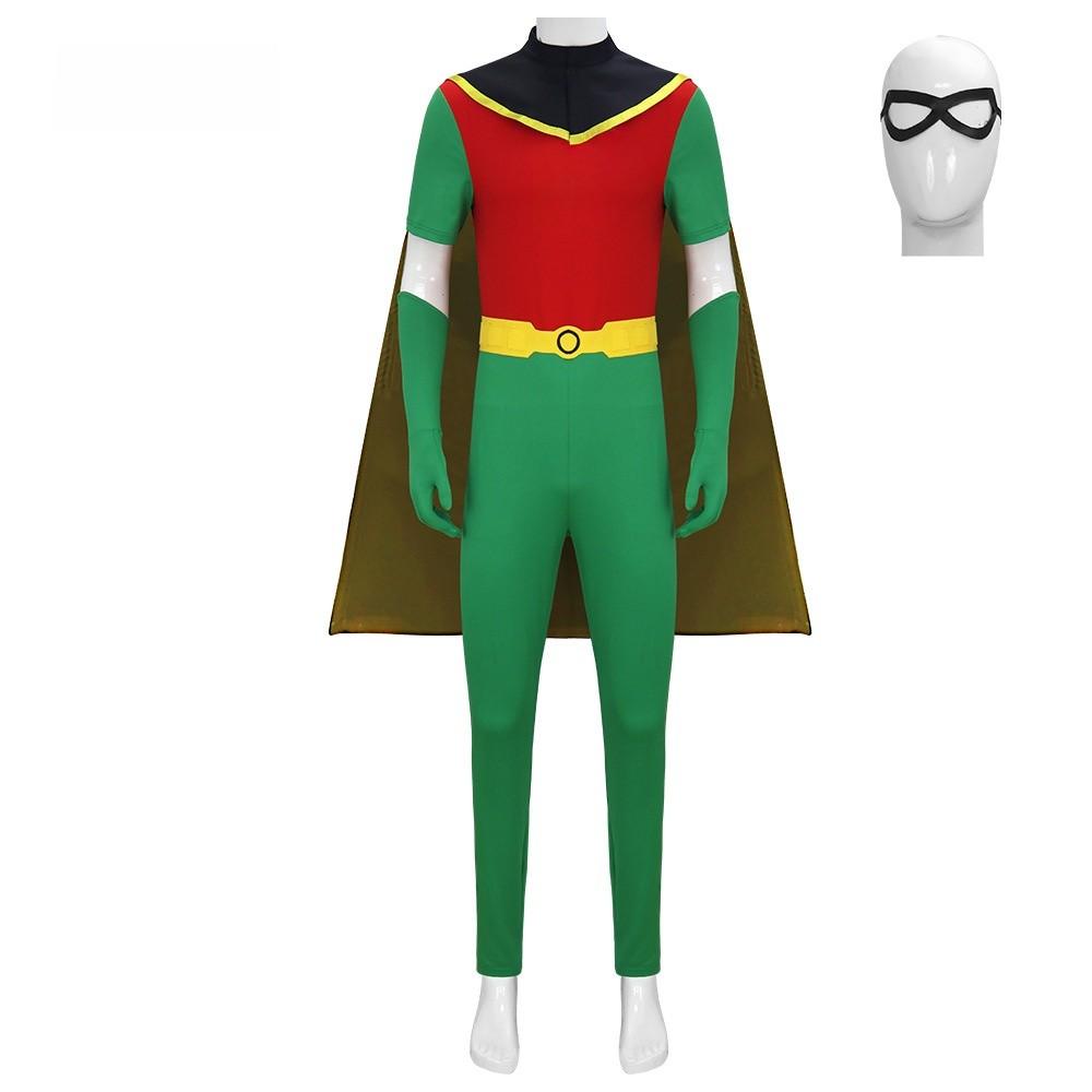 Teen Titans Robin Cosplay Costume With Spandex Material For Halloween And Stage Performances