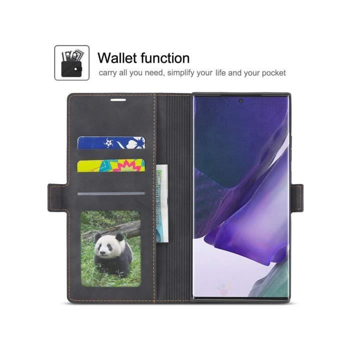 Coque - Samsung - Galaxy Note 20 - Cuir PU - Protection 360° - Multi-fonction