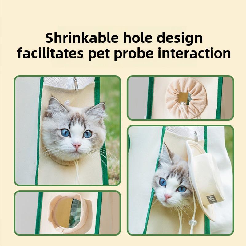 Spring and Summer Pet Outing Bag Simple Letter Cat Bag Dog Travel Messenger Bag Hooded Canvas Bag Universal In All Seasons