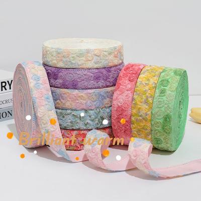 75/38mm Blonder Broderi Blomster Bånd Bomullsbroderi Tredimensjonale Blonder DIY Håndlagde Produkter Hjemme Dekorasjon Bånd