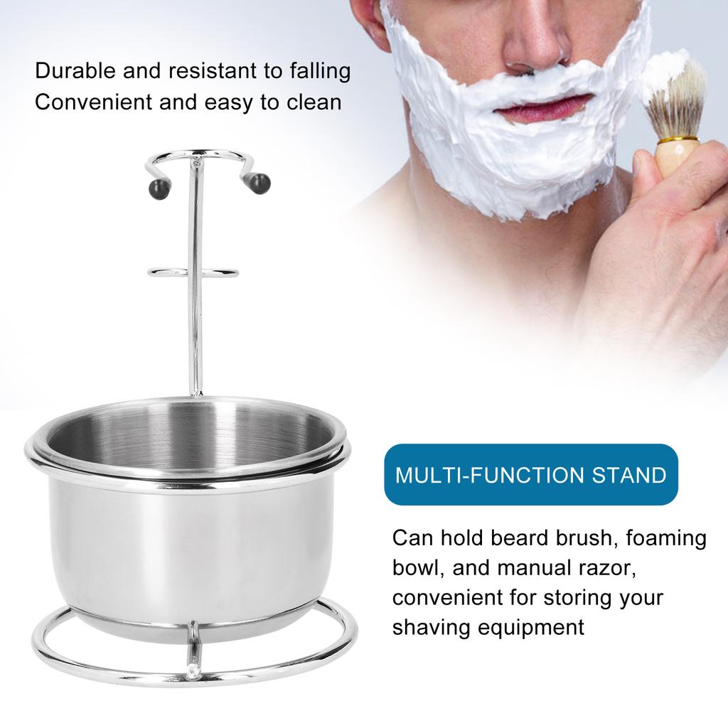 Rasierständer Schüssel Set Metall Rasierpinselhalter Edelstahl Rasierseifenständer Schüssel