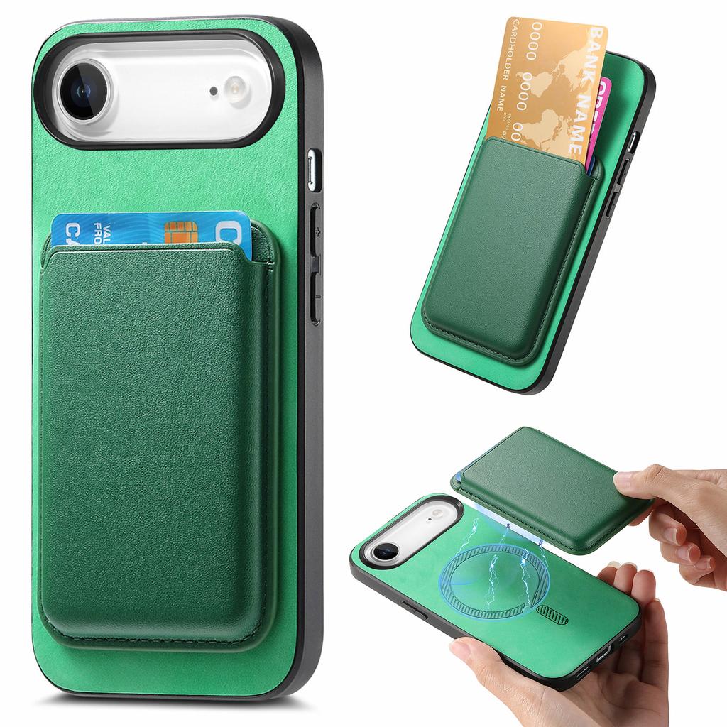 For iPhone Air Case Detachable Magnetic Card Bag Leather Phone Back Cover