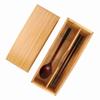 Caja de Palillos Japoneses Vajilla Cuchara Jaula Caja de Almacenamiento de Bambú Contenedor