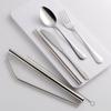 Portable Silverware Set With Case Stainless Steel Design Durable Mirror Polished Smooth Easy To Carry For Outdoor Camping Picnic Include Utensils