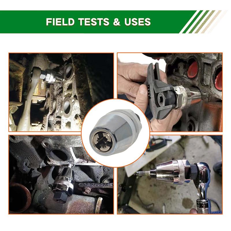 Screw Bolt Removal Tool 3/8Inch Damaged Bolt Stud Extractor Used With Impact/Ratchet Wrench For Rust Painted Damaged Waste Bolts