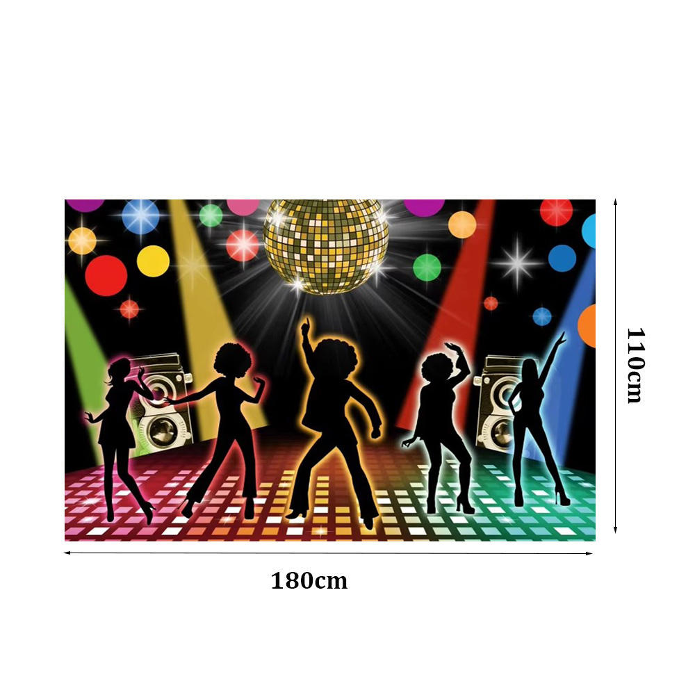 Back To 80's Theme Party Decoration 80's Party Banner Music Disco Backdrops Graffiti Neon Glow Photography Backgrounds Decor