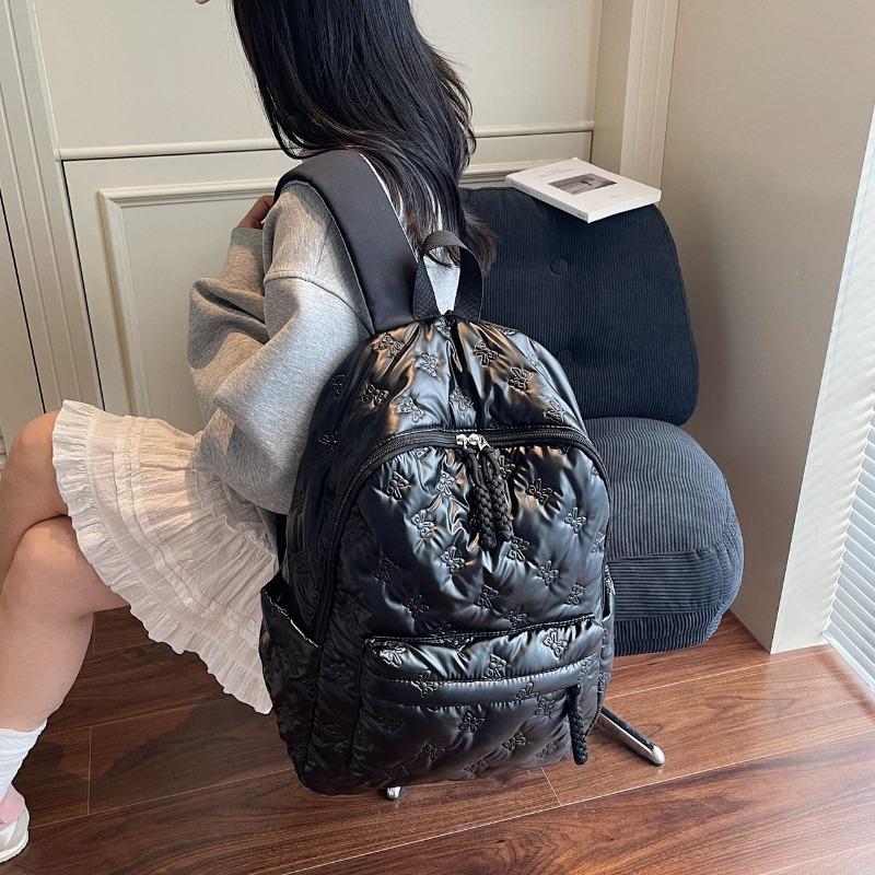 Quilted Backpack Casual Lightweight Daily Use Backpack for Women Fashion Quilted Design Ideal for School Commute Travel and Everyday Outings