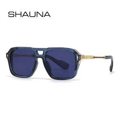 SHAUNA Retro Çift Köprüler Kare Kadın Degrade Güneş Gözlüğü Moda Erkek Shades UV400