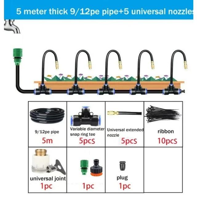 Kit d'arroseur automatique universel à buse rotative en cuivre, arroseur à atomisation pour jardin, balcon, kits d'arrosage