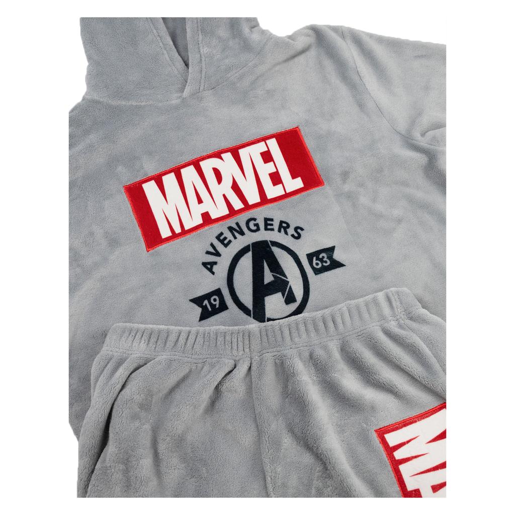 Avengers Mens Hooded Long-Sleeved Long Pyjama Set
