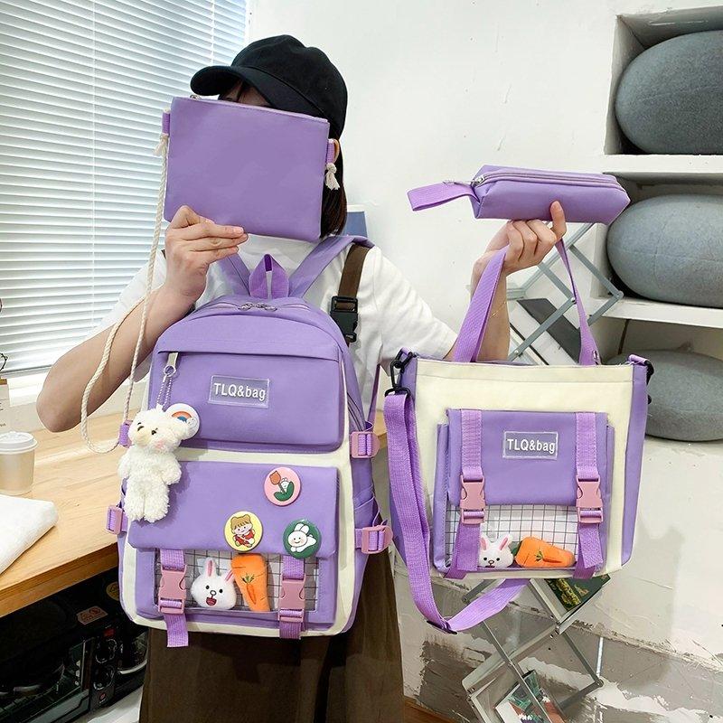 purple school bag