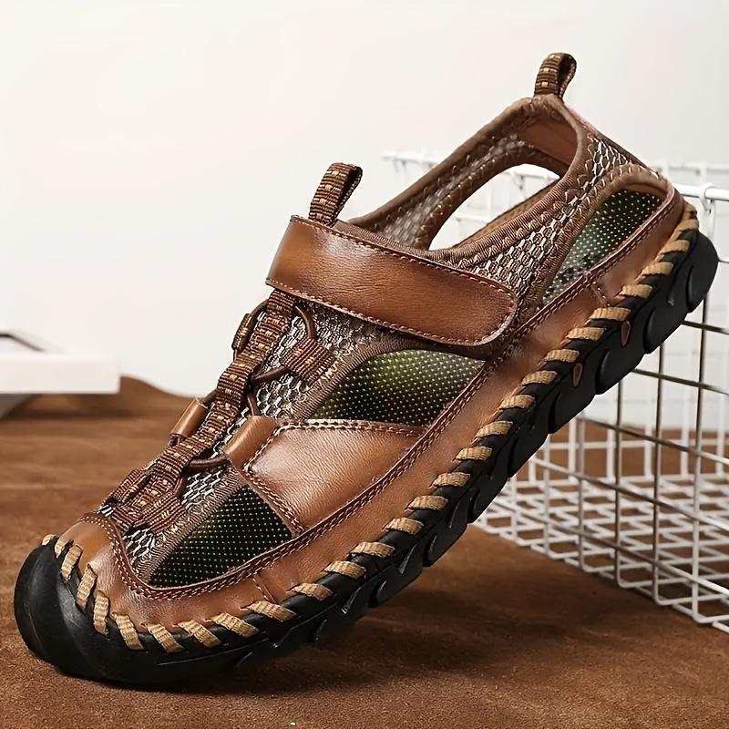 Men's Hand-stitched Casual Sandals, Outdoor Non-slip Walking Shoes