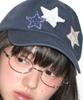 RONRON Star Patch Mixed Applique Ball Cap Navy