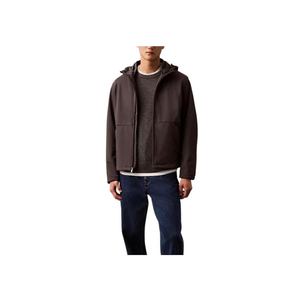 Calvin Klein Minimalist Comfortable Versatile Casual Hooded Jacket Men Jackets Asphalt 40EM552-410