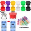 12/16/18Pcs 3/5ML Glass Vials with Protective Vial Caps Leak-Proof Dust-Resistant Lids Cover for Insulin Bottles - Flip Off Caps