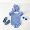 Ensemble de maillot de bain pour bébé de style coréen: Grenouillère pour Bébé Fille & Bonnet de Bain pour Vêtements de Plage d'Été