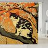 Kids Cute Corgi Shower Curtain Cherry Blossoms Bath Curtain Boys Girls Kawaii Dog Animal Pattern Sakura Flower Bathroom Shower