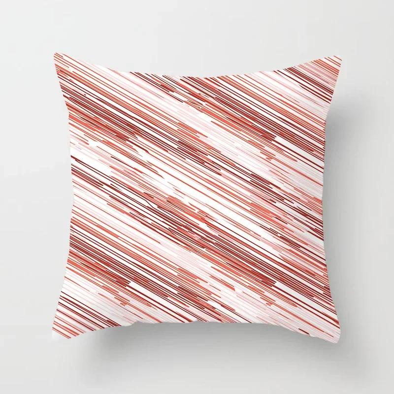 Modern Coral Red Cushion Covers Nordic Geometry Print Pillowcase Simple Pillowcase for Sofa Seats Livingroom Decorative 45*45cm
