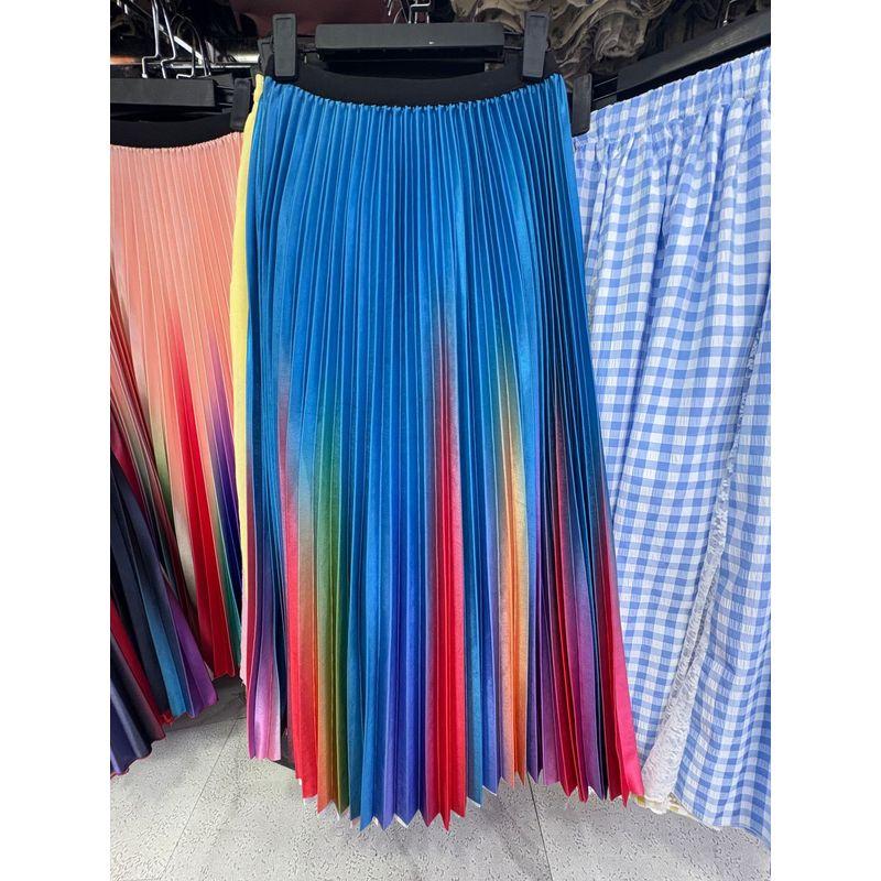 Solid Color Elastic Waist Bag Hip Skirt Pure Color Elastic Waist