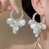 Exquisite Pearl Shell Flower Drop Dangle Earrings for Women Exaggerated Personality Korea Earring Hoop Jewelry Accessories Gift
