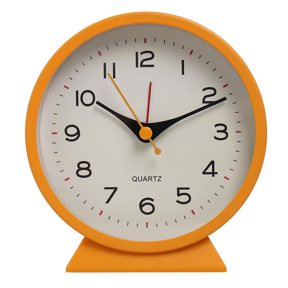 

4.5inch Retro Luminous Alarm Clock Silent Battery Operated Bedside Desk Clock For Bedroom Home Office Decor orange#0