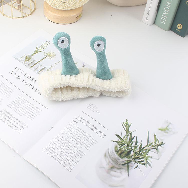 Korean Cute Snail Plush Headband - Creative Cartoon Hair Tie for Face Washing