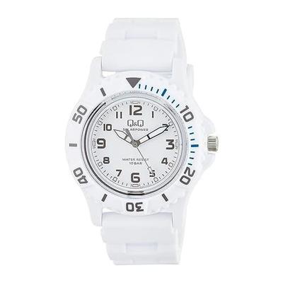 [Citizen Q&Q] Analog Solar Watch 10 ATM Water Resistant Urethane Belt E02A-003VK Men's White