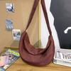 Women Crossbody Bag Large Capacity Student Solid Color Commuter Shoulder Bag