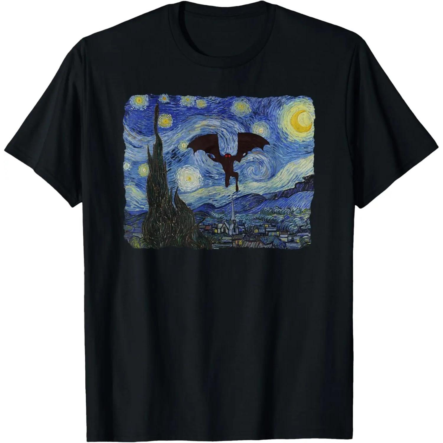 

Mothman Shirt Starry Night Cryptid T-Shirt S чёрный