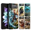 Hard PC Phone Case For Samsung Galaxy Z Flip 7 6 5 4 Black Cover For Galaxy Z Flip 3 Foldable Bag Capas ITALIANO BRAINROT Animal