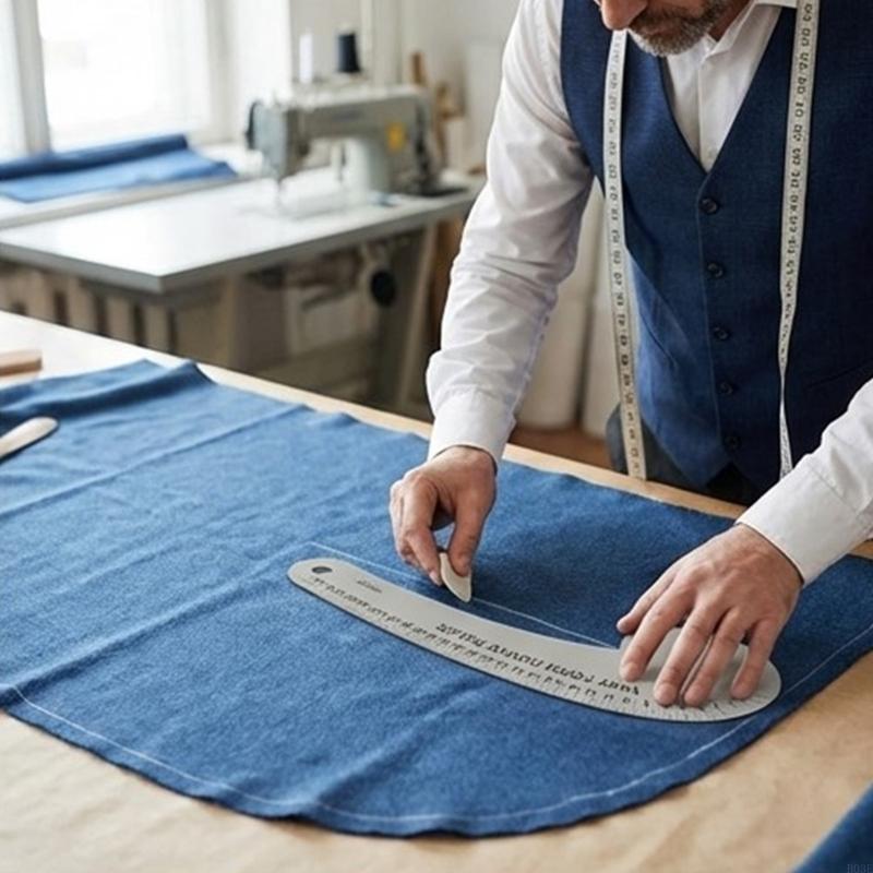 Professional Aluminum Alloy Garment Pattern Ruler For Clothing Designs And Tailoring B03E