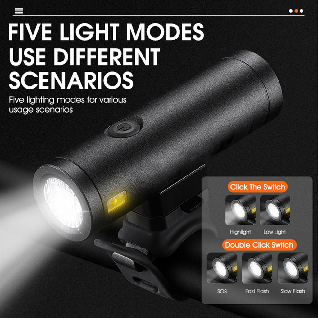 Aluminum Alloy Bright   Light 500   USB Rechargeable Bike Light Waterproof Road Bike Light Cycle   Lamp