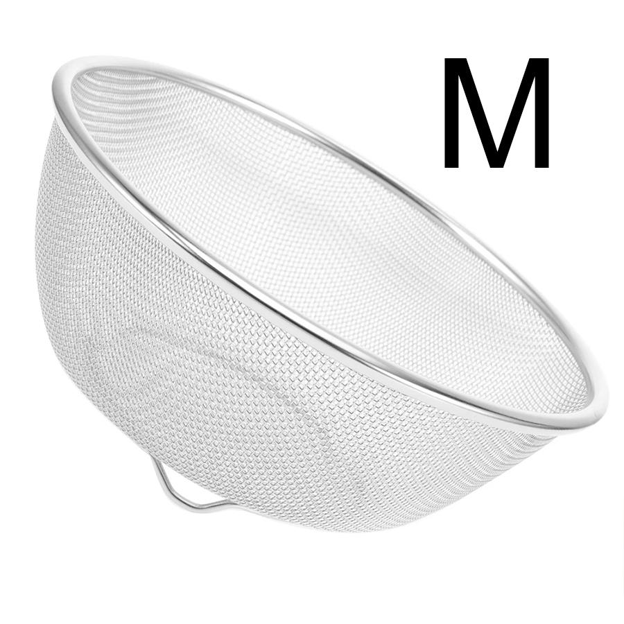 

Stainless Steel Colander Strainer Basket Rice Vegetable Fruits Clean Fine Sieve Drain Basket Kitchen Perforated Mesh Colander