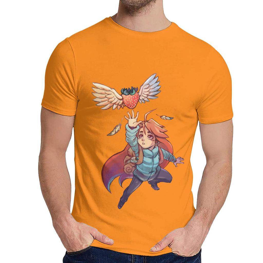 For Male T Shirt Madeline Strawberry Celeste Humor Soft Picture Custom Crewneck Cartoon Print Tee Shirt