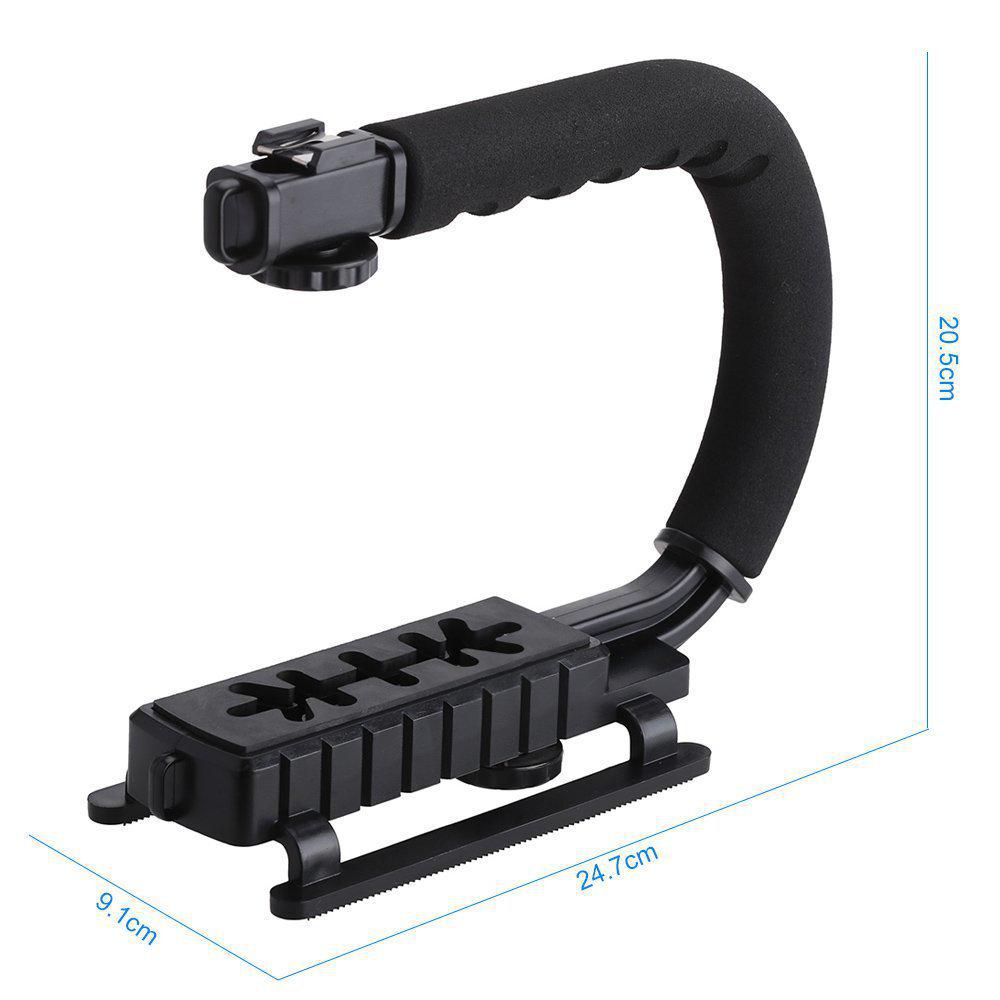 U-shaped DSLR Handheld Stabilizer with DV and C-shaped Bracket for Mobile and Flashlight