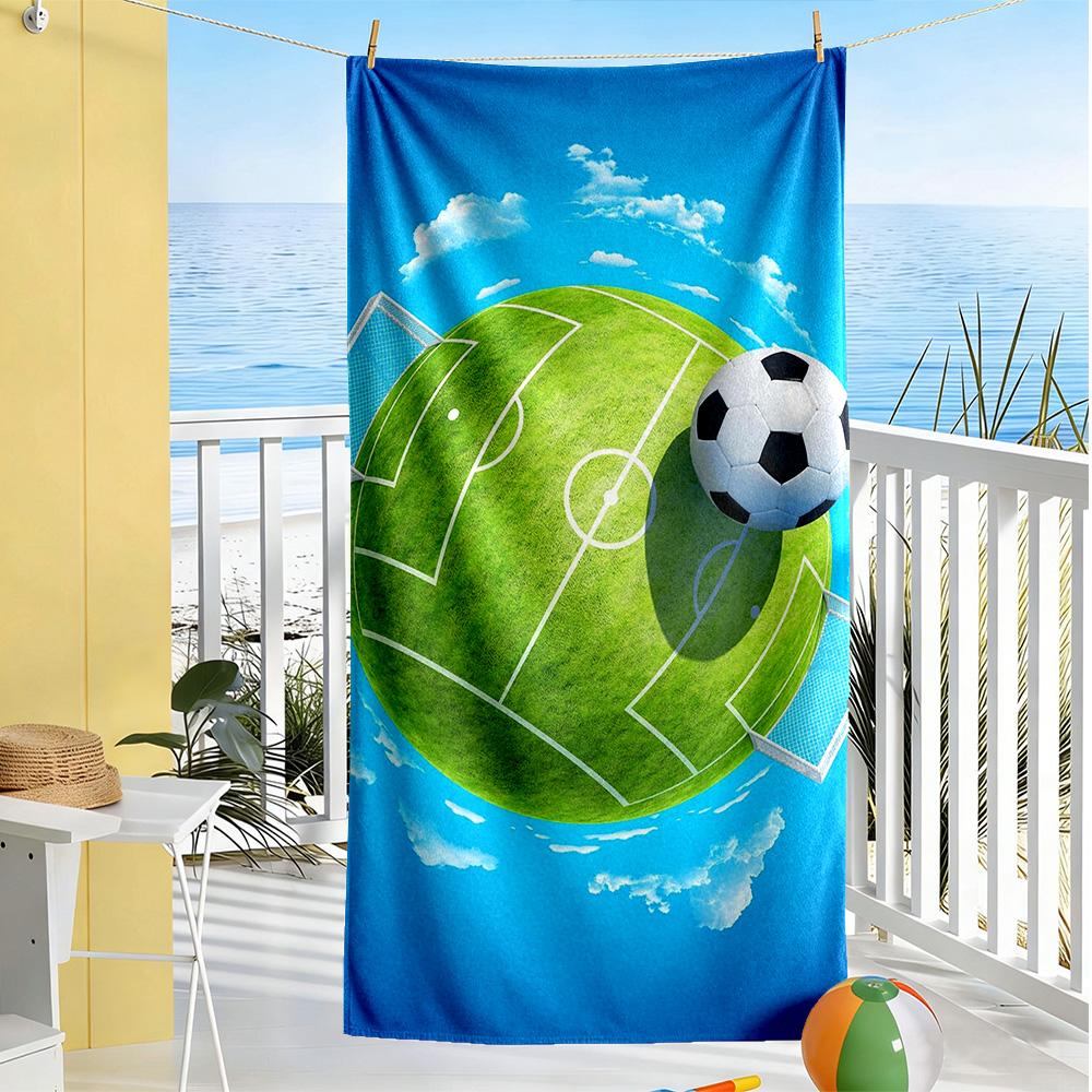 Soccer Beach Towel Quick-Dry Soft Microfiber Comfortable Lightweight Suitable for Swimming, Gym, Camping, Yoga Vacation